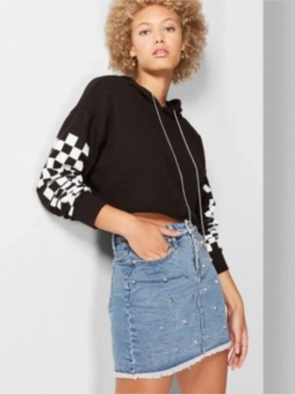 Wild Fable Studded Denim Mini Skirt Size 4